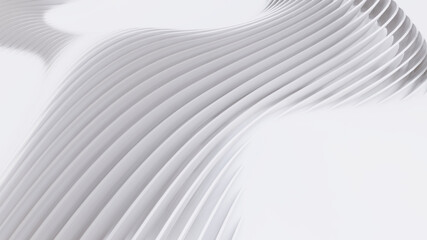 Abstract Curved Shapes. White Circular Background.