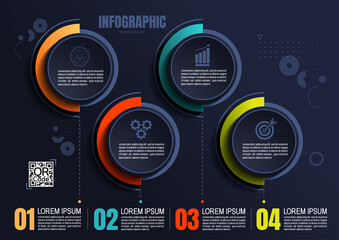 infographics business, process chart design template for presentation, abstract timeline elements.