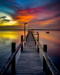 Fototapeta premium pier at sunset