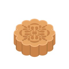 Chinese moon cake, food and dessert illustration, Mid-autumn festival dessert, vector illustration icon cartoon isolated