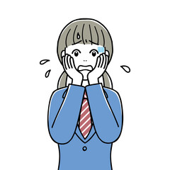 A high school girl worried about something