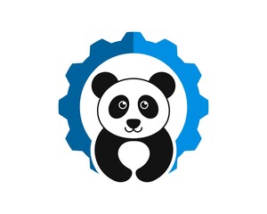 Mechanical gear with cute panda inside