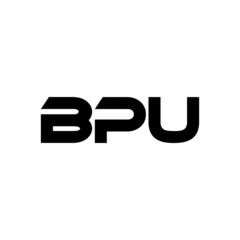 Fototapeta na wymiar BPU letter logo design with white background in illustrator, vector logo modern alphabet font overlap style. calligraphy designs for logo, Poster, Invitation, etc.
