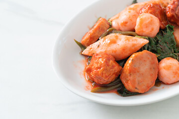  Stir Fried Fish Balls with Yentafo Sauce