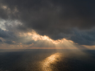 Bright sunlight over ocean