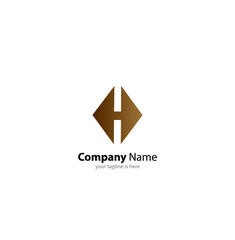 luxury letter h logo concept with white background and minimalist style