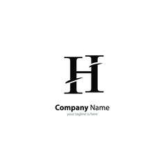 luxury letter h logo concept with white background and minimalist style