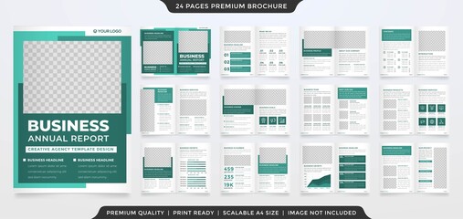 business a4 bifold brochure template with modern and minimalist style