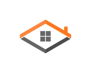 House with square line logo