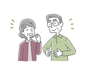 Fototapeta premium 仲が良い中高年夫婦