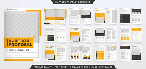 Fototapeta na wymiar business a4 bifold brochure template with modern and minimalist style