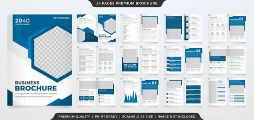 business a4 bifold brochure template with modern and minimalist style