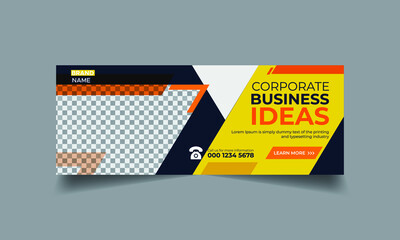 Corporate web banner and social media cover template design 