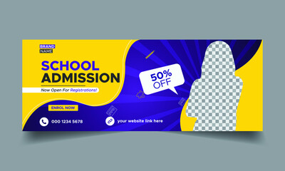 school admission web banner and social media template design
