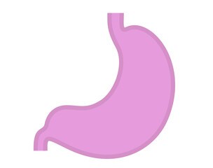 アウトラインのある胃のシンプルなイラスト。胃が不健康な状態のもの。