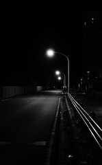 emptied night street in the city