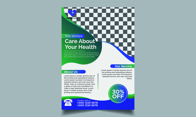 Modern Medical flyer template design 