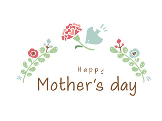 かわいい母の日リース／手書きイラスト