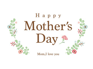 かわいい母の日リース／手書きイラスト