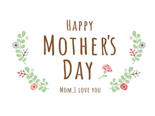 かわいい母の日リース／手書きイラスト