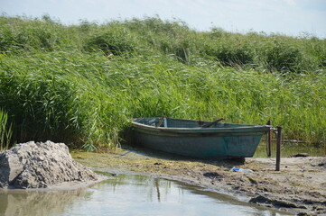 old boat on the river