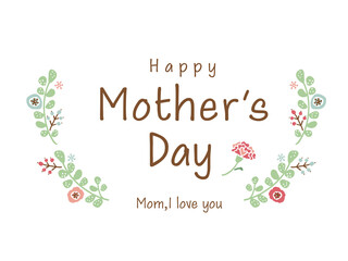 かわいい母の日リース／手書きイラスト