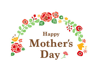 かわいい母の日リース／手書きイラスト