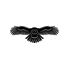 Fototapeta premium Silhouette owl vector illustration design with black colour