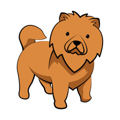 chow chow dog cute cartoon flat design