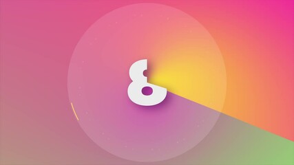 Beautiful Modern Colorful Gradient 10 Seconds Countdown Timer Clock Dynamic Circle Transition Color Animation Clean Background High Resolution Trending Graphic Design Social Media Viral Opener