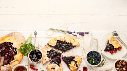 Homemade summer pies or galettes.