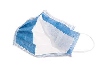 close up of layers of disposable  face mask, which used for protection from air pollution or air...