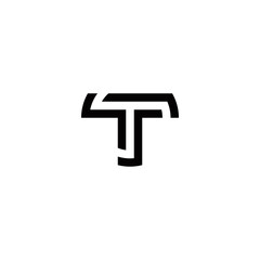 t initial logo design vector template