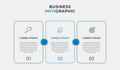 Vector Infographic design illustration business template with icons and 3 options or steps. Can be used for process diagram, presentations, workflow layout, banner, flow chart, info graph
