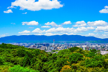 Obraz premium 京都市の街並み 展望