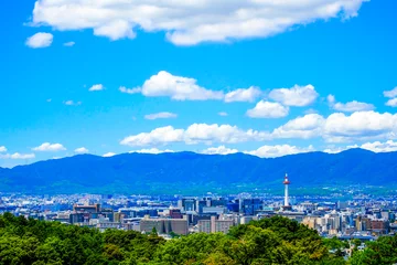 Selbstklebende Fototapeten 京都市の街並み 展望 © beeboys