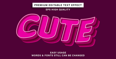 Editable text effect cute