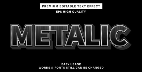 Editable text effect metalic