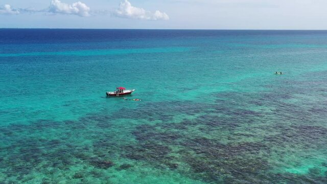 Snorkelling in Playa del Carmen beach. 