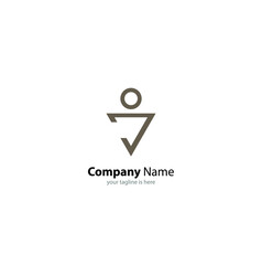 letter j elegant logo concept for company with white background