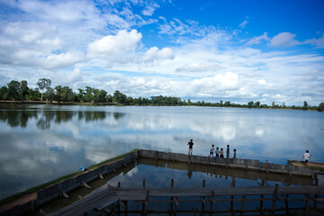 캄보디아 하늘과 강
