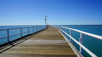 Perspective view along the Urangan Pier, Hervey Bay, Queensland, Australia 