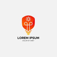 Logo Smart Safety from virus light icon premium vector