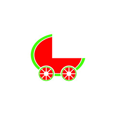simple vector watermelon cut in the shape of a car