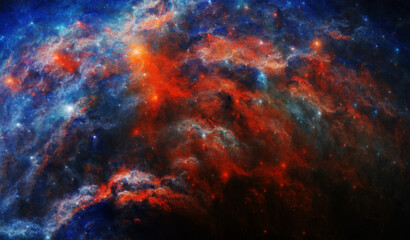 Obraz na płótnie Canvas Emission Falls Nebula - 13020 x 7617 