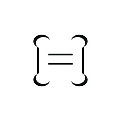 simple h logo black color White background