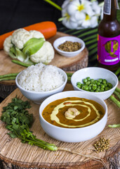 Indian Food Laid Out Together South India Tropical Eating Menu Cuisine Table Top