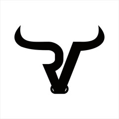 creative simple logo design initial RV