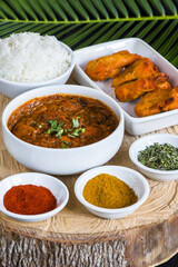 Indian Food Laid Out Together South India Tropical Eating Menu Cuisine Table Top
