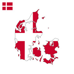 Denmark map vector graphics
